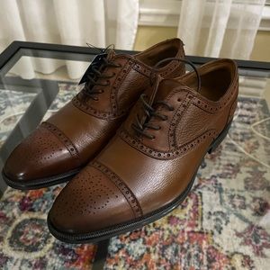 Kenneth cole medium brown brogue wing tip dress shoes